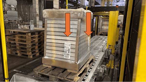 Finální pozice obou etiket na paletě